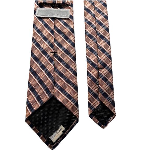 MICHAEL KORS Vintage‎ 100% Silk Necktie Designer Plaid Orange W3.25 L53 (212) - Picture 4 of 4